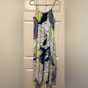 Apt. 9 Women's Floral Maxi Dress - Ruffle Bottom. Blue, Green, White